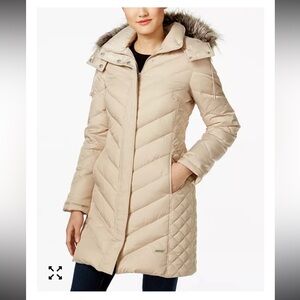 Kenneth Cole Faux-Fur-Trim Hooded Down Puffer Coat